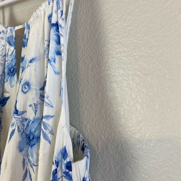 One 33 Social Print Eyelet Floral Maxi Dress Size 4 - Picture 6 of 14